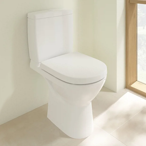 Villeroy & Boch Villeroy And Boch O.novo Compact Rimless Close Coupled Toilet (Side/Rear Entry Water Inlet) + Soft Close Seat 4 Villeroy & Boch Villeroy And Boch O.novo Compact Rimless Close Coupled Toilet (Side/Rear Entry Water Inlet) + Soft Close Seat - Image 2
