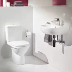 Villeroy & Boch Villeroy And Boch O.novo Rimless Close Coupled Toilet (Bottom Entry Water Inlet) + Soft Close Seat -Bathroom And Toilet vbonsisc d3 1