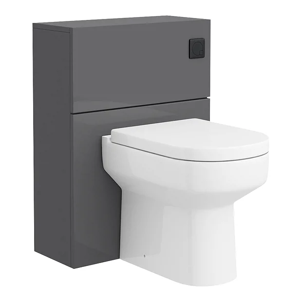 Apollo2 600mm Gloss Grey Complete Toilet Unit (incl. Pan, Cistern + Matt Black Flush) 4 Apollo2 600mm Gloss Grey Complete Toilet Unit (incl. Pan, Cistern + Matt Black Flush) - Image 2