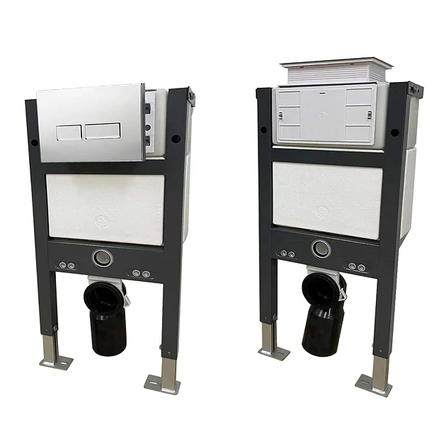 Compact Dual Flush Concealed WC Cistern With Wall Hung Frame & Standard Toilet 3 Compact Dual Flush Concealed WC Cistern With Wall Hung Frame & Standard Toilet