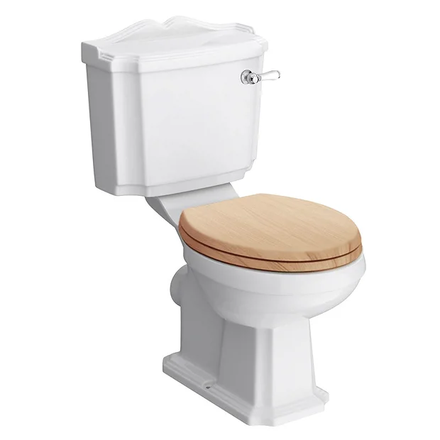 Winchester Close Coupled Traditional Toilet With Beech Toilet Seat 4 Winchester Close Coupled Traditional Toilet With Beech Toilet Seat - Image 2